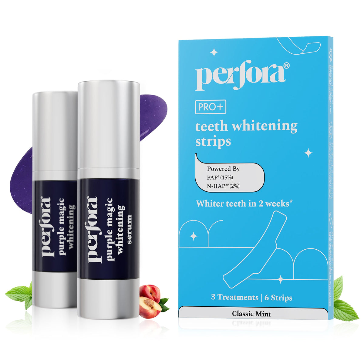 Purple Magic Teeth Whitening Serum & Whitening Strips Combo — reference demo