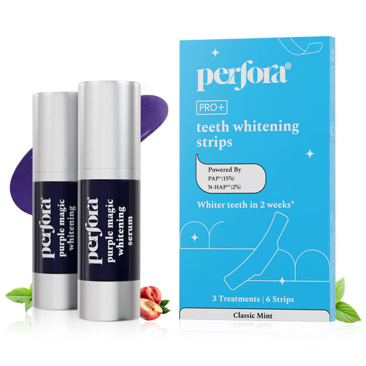 Purple Magic Teeth Whitening Serum & Whitening Strips Combo — reference demo