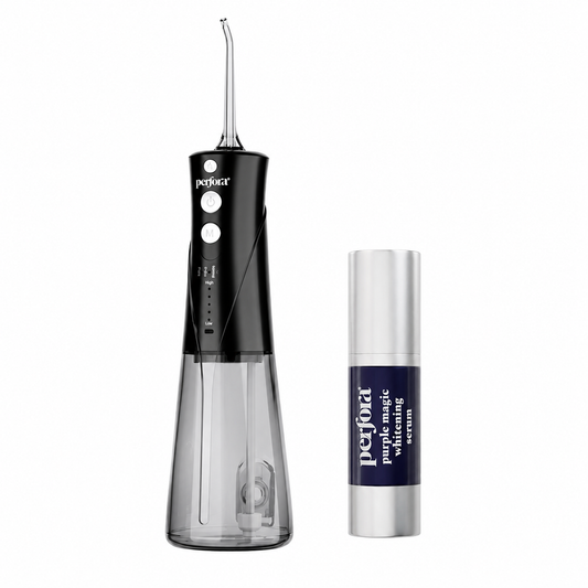 Granite Black Power Flosser + Purple Serum 30 ml — reference demo
