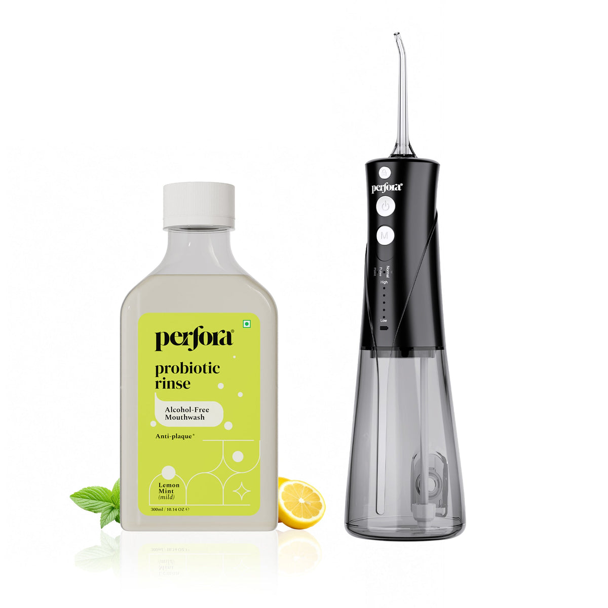 Power Dental Flosser and Lemon mint Mouthwash (300ML) — reference demo