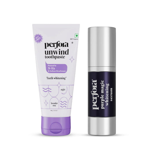 Unwind Toothpaste & Purple Whitening Serum Combo — reference demo
