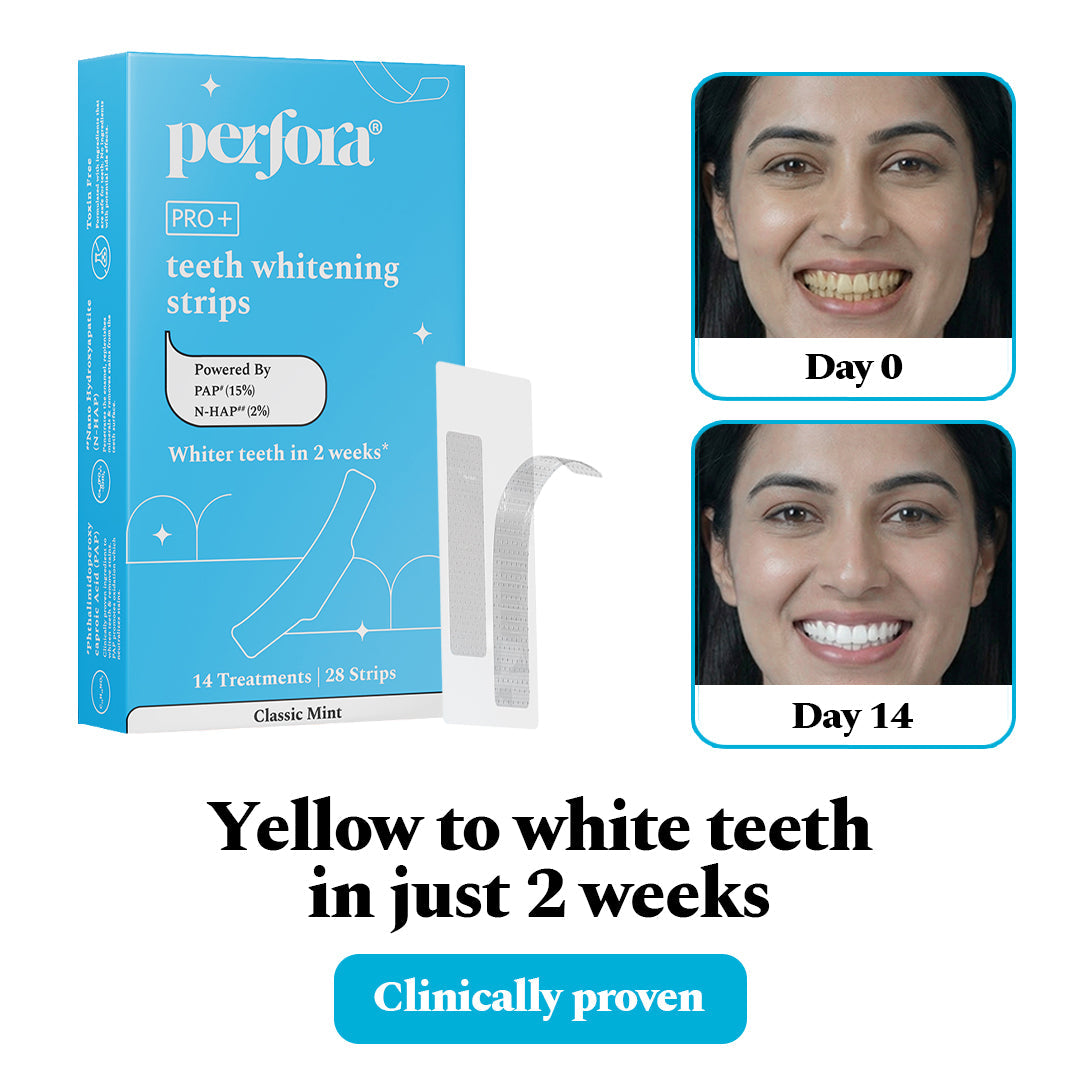 Teeth Whitening Strips & Purple Magic Teeth whitening Serum Combo — reference demo